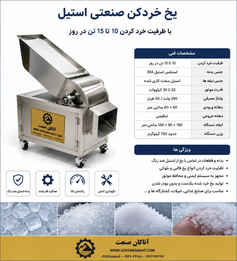 یخ خورد کن صنعتی 10 تا 15 تن در روز